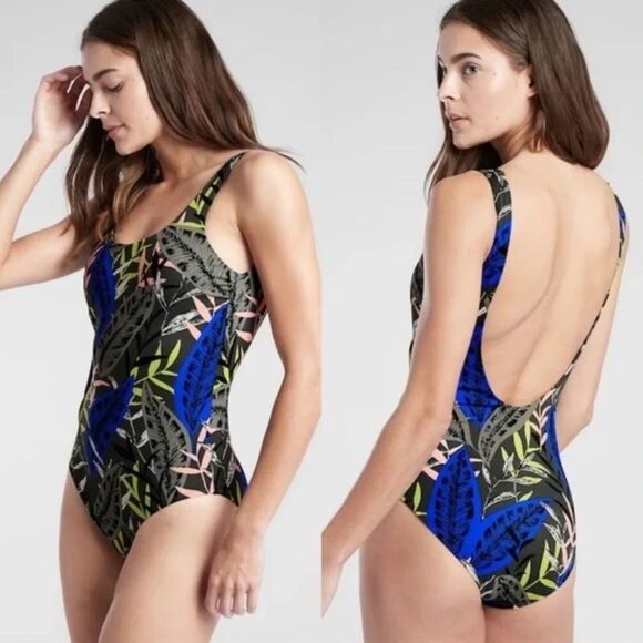 Athleta Tropical Print One Piece Swimsuit sz S - Picture 1 of 5